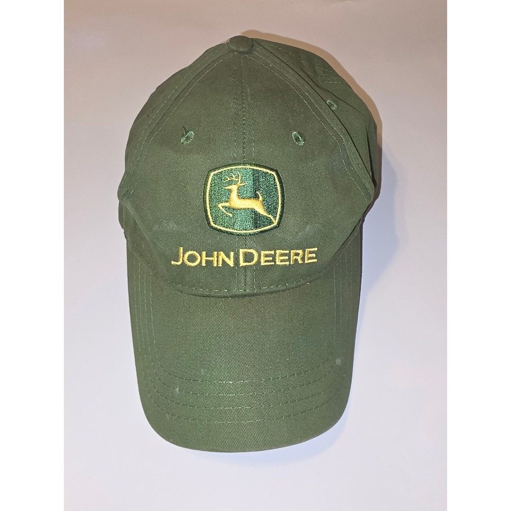 John Deere Green Baseball Cap Hat Nothing Runs Like A Deere Adjustable Mens